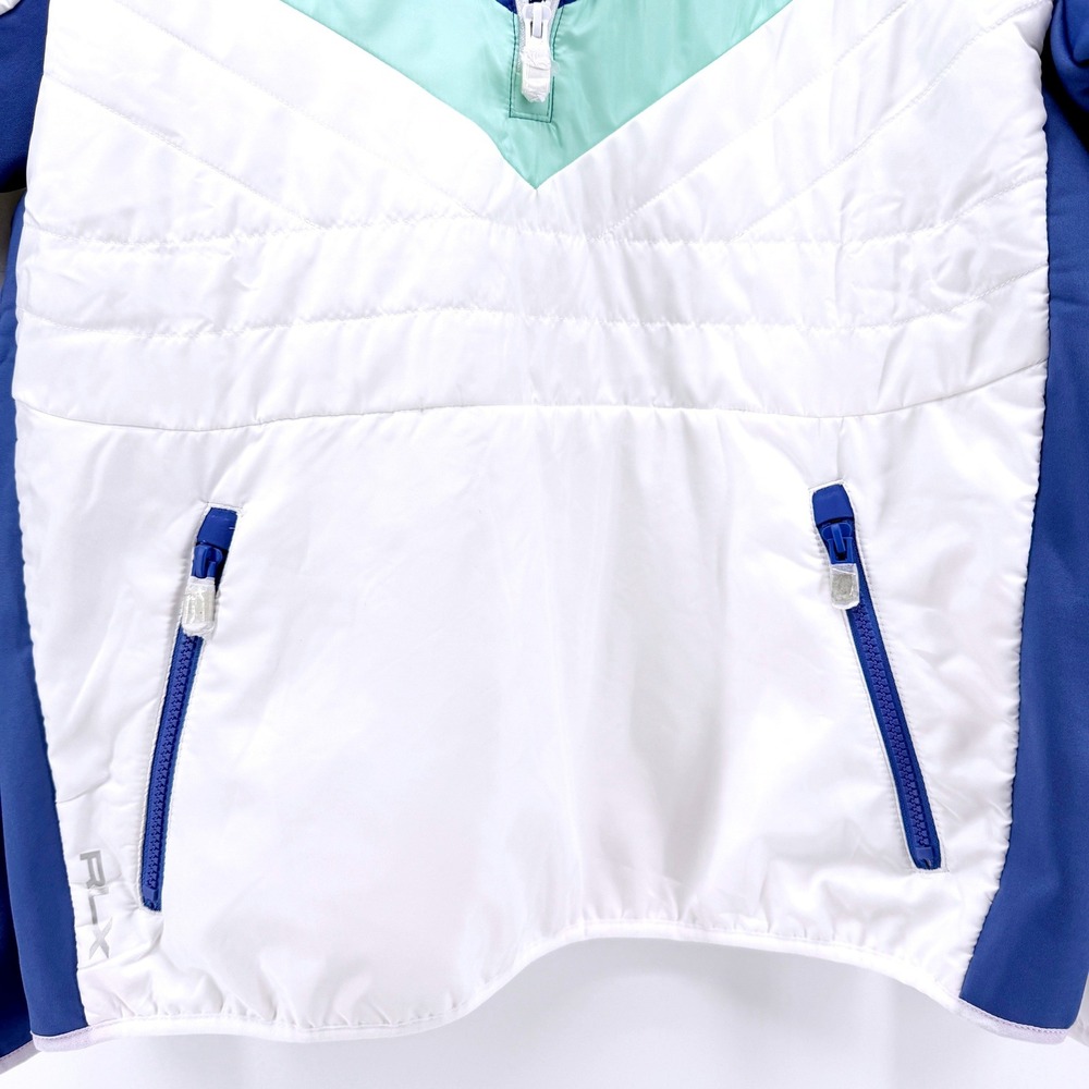 RLX Ralph Lauren Women's White Blue Golf Pullover Jacket Quarter Zip NWT - Picture 7 of 16